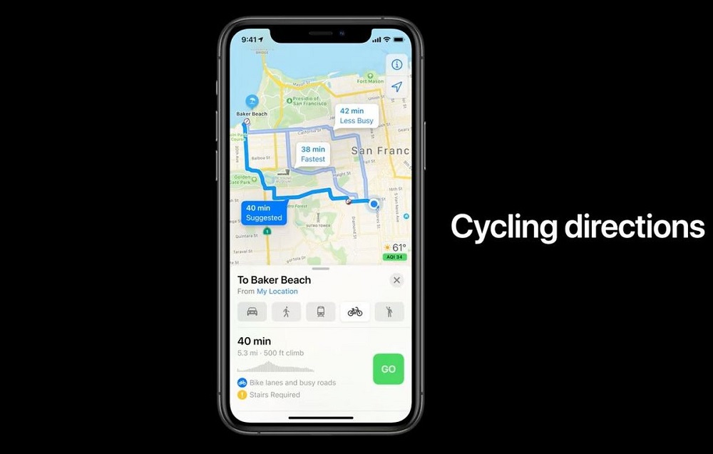 Cycling mode is only supported in NYC, LA, San Francisco, Shanghai, and Beijing at the present. — SoyaCincau pic