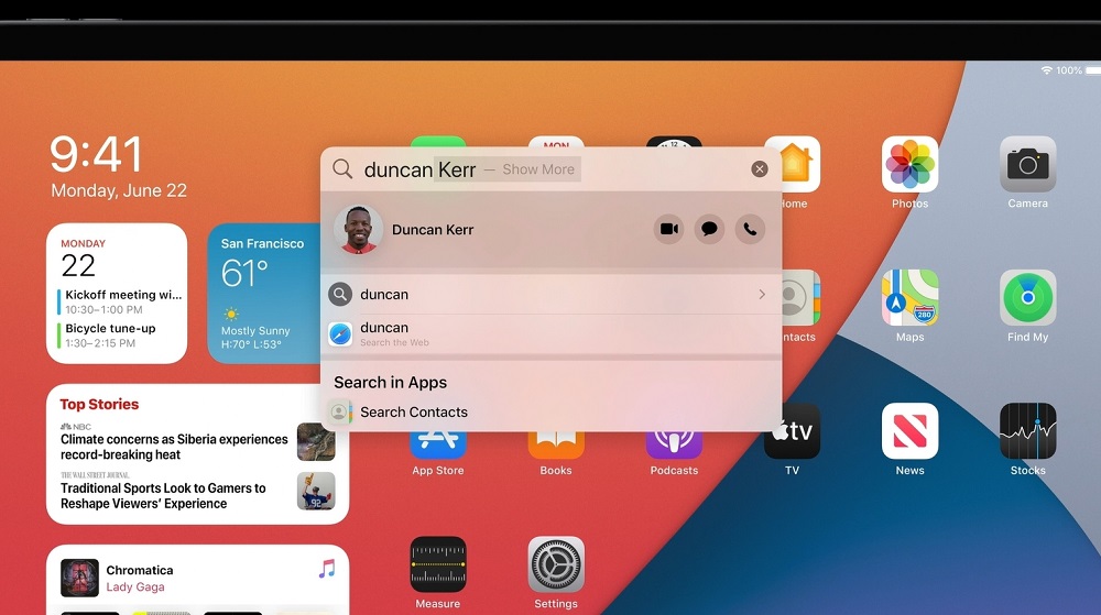 The Search bar now appears as a slim floating bar and you can access it anywhere even while running an app. — SoyaCincau pic