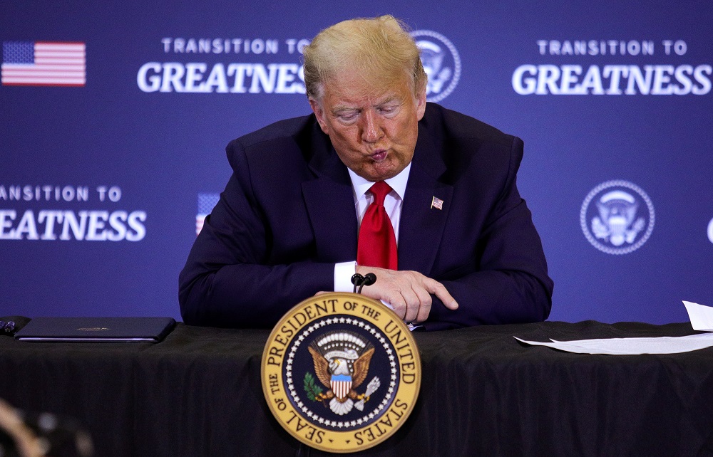 US President Donald Trump participates in a roundtable discussion on commercial fishing in Bangor, Maine June 5, 2020. u00e2u20acu201d  Reuters pic