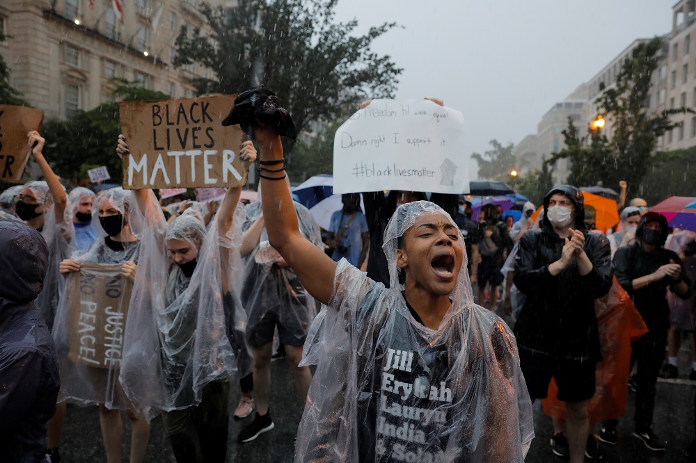 Demonstrators take part in a protest against the death in Minneapolis police custody of George Floyd, in Washington June 5, 2020. u00e2u20acu201d Reuters pic