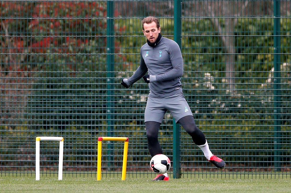 Tottenham Hotspur's Harry Kane during training at the Tottenham Hotspur Training Centre in London March 9, 2020. u00e2u20acu201d Action Images via Reuters