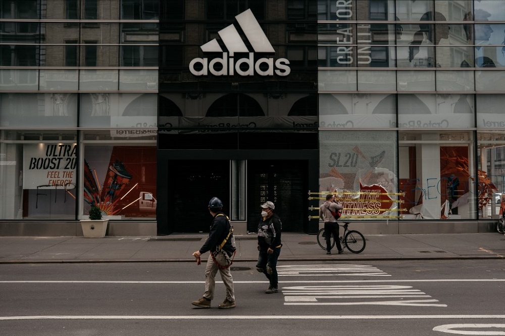 An Adidas storefront is shown heavily damaged after a night of largely peaceful protests descended into chaos and violent confrontations in lower Manhattan June 1, 2020. u00e2u20acu201d AFP pic