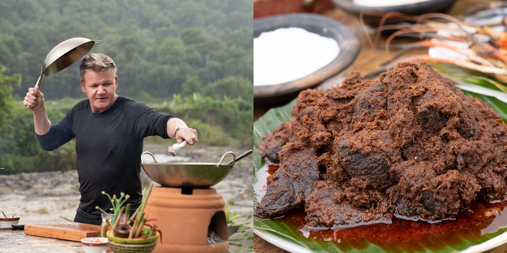 Ramsay braved the elements as he engaged in an outdoor cookout to make the perfect rendang. u00e2u20acu201d Picture courtesy of National Geographic