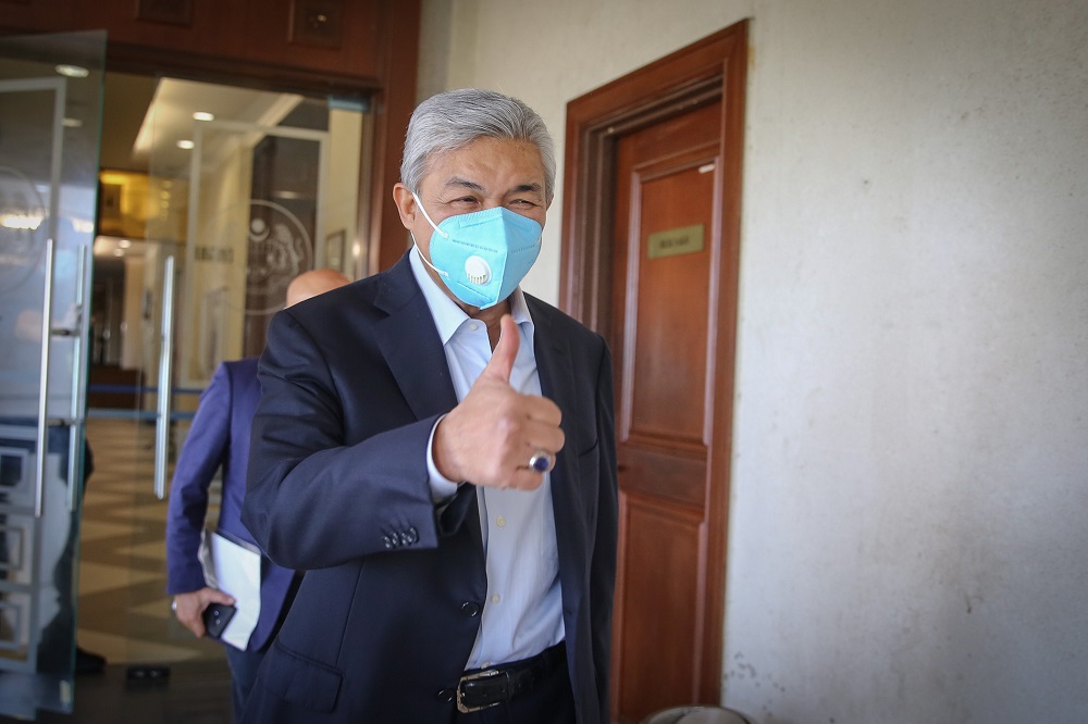 Datuk Seri Ahmad Zahid Hamidi arrives at the Kuala Lumpur High Court June 15, 2020. u00e2u20acu201d Picture by Yusof Mat Isa