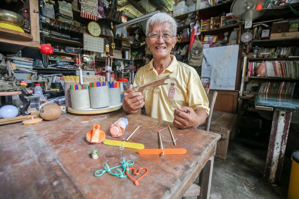 At 65-year-old, retired headmaster Wee Ong Chin does his part to promote Chinese culture and traditional games. u00e2u20acu201d Picture by Farhan Najib