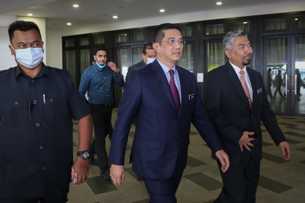 Senior Minister Datuk Seri Mohamed Azmin Ali arrives for the Selangor state action council meeting in Shah Alam June 29, 2020. u00e2u20acu201d Picture by Yusof Mat Isa