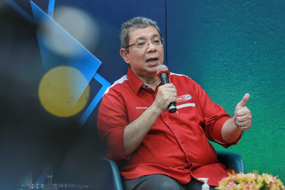 Minister of Communications and Multimedia Datuk Saifuddin Abdullah speaks to reporters during a press conference at Wisma Berita in Kuala Lumpur June 25, 2020. u00e2u20acu201d Picture by Ahmad Zamzahuri