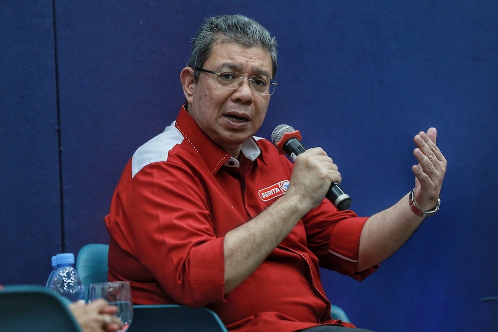 Minister of Communications and Multimedia Datuk Saifuddin Abdullah speaks to reporters during a press conference at Wisma Berita in Kuala Lumpur June 25, 2020. u00e2u20acu201d Picture by Ahmad Zamzahuri