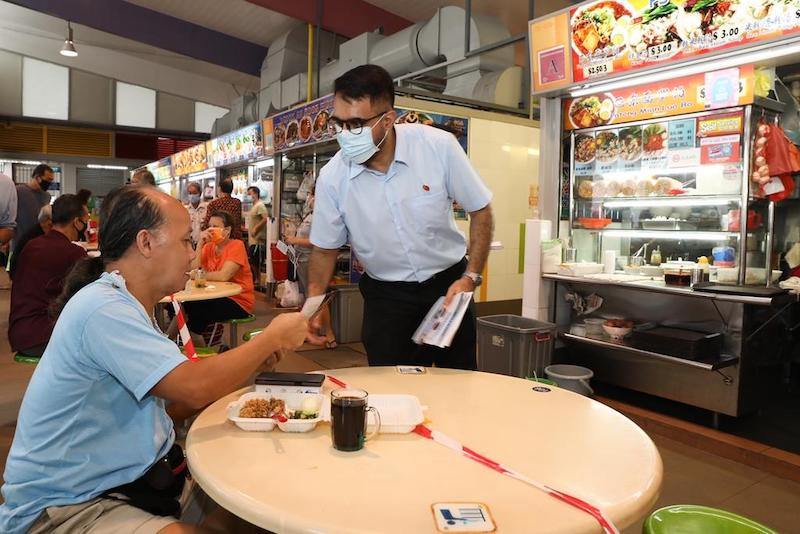 Workersu00e2u20acu2122 Party secretary-general Pritam Singh during a walkabout at Bedok North Market and Food Centre, June 27, 2020. u00e2u20acu201d TODAY pic