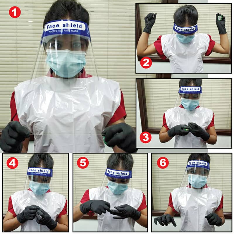 A beautician at the salon shows how she gets ready to thread her customers’ eyebrows using the novel ‘neck technique’. 