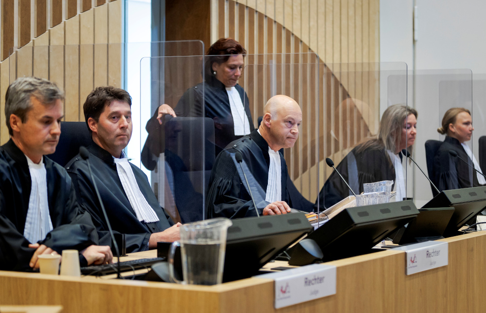 Judges are seen in a courtroom of The Schiphol Judicial Complex, prior to the criminal trial against four suspects in the July 2014 downing of Malaysia Airlines flight MH17, in Badhoevedorp, Netherlands, June 8, 2020. u00e2u20acu201d Reuters pic 