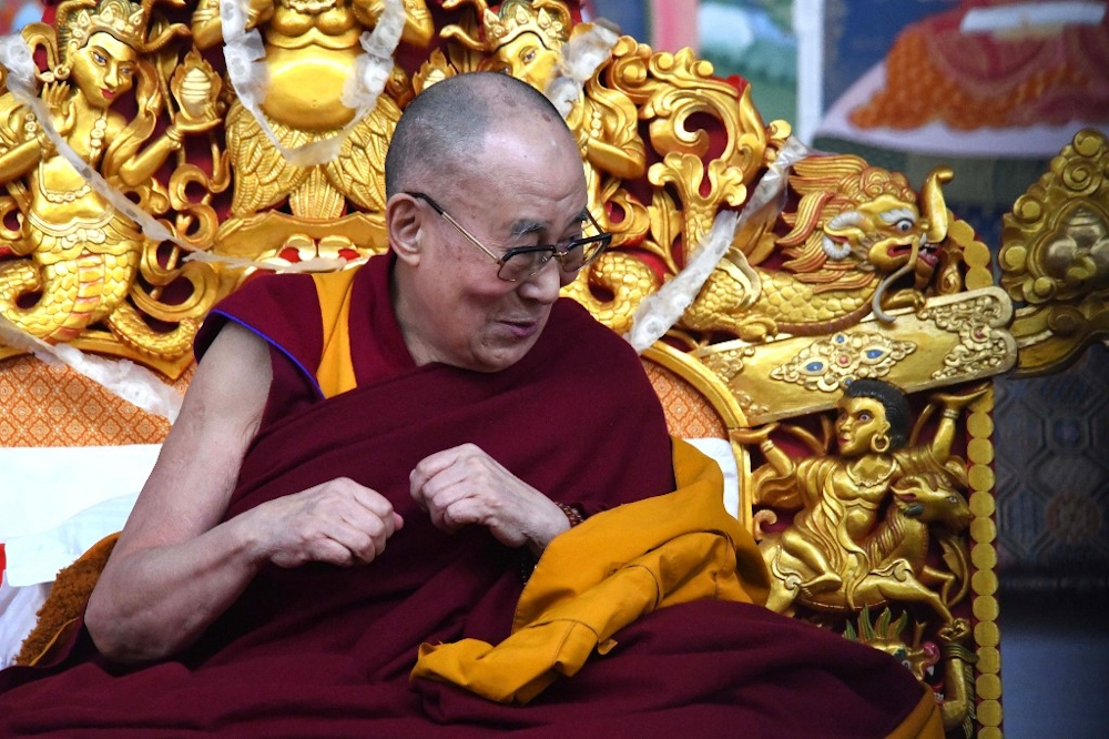 Tibetan spiritual leader the Dalai Lama gestures during the fourth day of a series of teachings in Bodhgaya on January 5, 2020. u00e2u20acu201d AFP pic 
