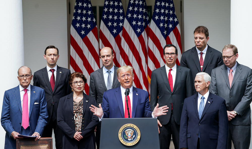 US President Donald Trump talks about a US jobs report amid the coronavirus disease pandemic as he addresses a news conference with members of his administration in the Rose Garden at the White House in Washington, US, June 5, 2020. u00e2u20acu2022 Reuters pic