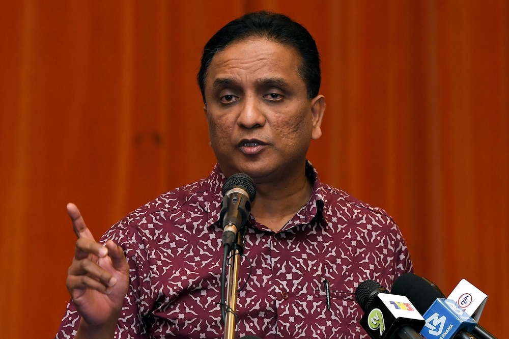 Youth and Sports Minister Datuk Seri Reezal Merican Naina Merican speaks during a press conference in Putrajaya June 8, 2020. u00e2u20acu201d Bernama pic