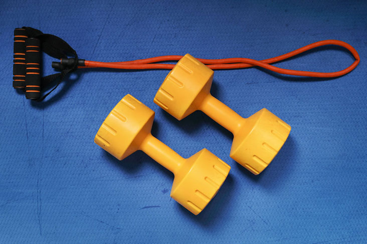 Those of us who didn’t declutter along with Marie Kondo might discover hidden gems such as dumbbells in our storage