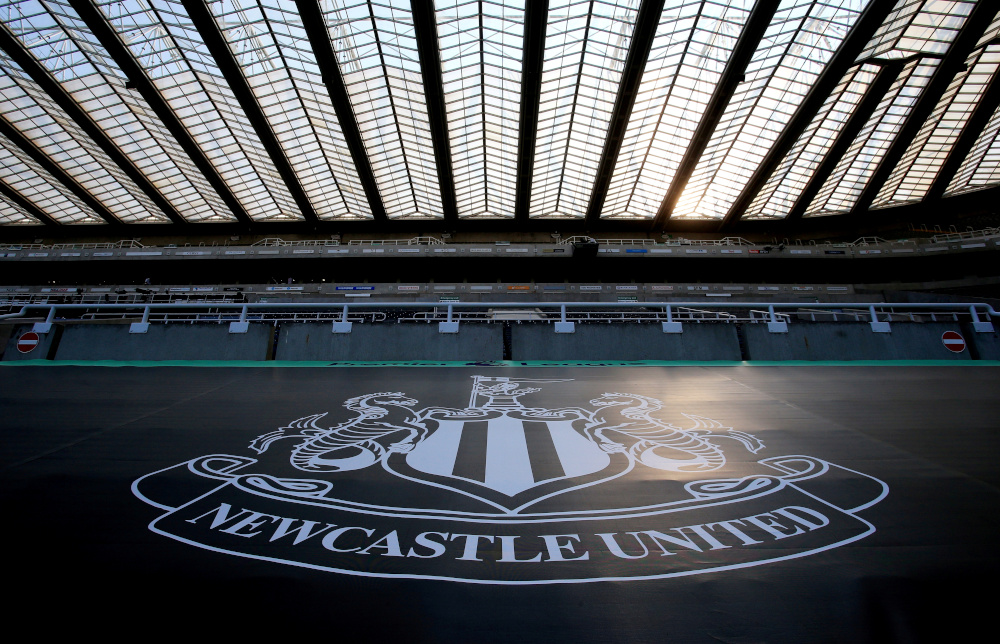 General view of the Newcastle United emblem inside the stadium before the match as play resumes behind closed doors following the outbreak of the coronavirus disease, June 24, 2020. u00e2u20acu201d Reuters pic 