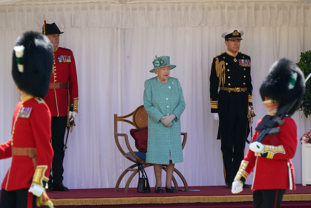 Britainu00e2u20acu2122s Queen Elizabeth attends a ceremony to mark her official birthday at Windsor Castle in Windsor, Britain, June 13, 2020. u00e2u20acu201d Reuters picnnnn