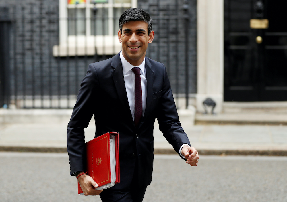 File photo of Britain Chancellor of the Exchequer Rishi Sunak leaving Downing Street, following the outbreak of the coronavirus disease, London, Britain, May 4, 2020. u00e2u20acu2022 Reuters pic