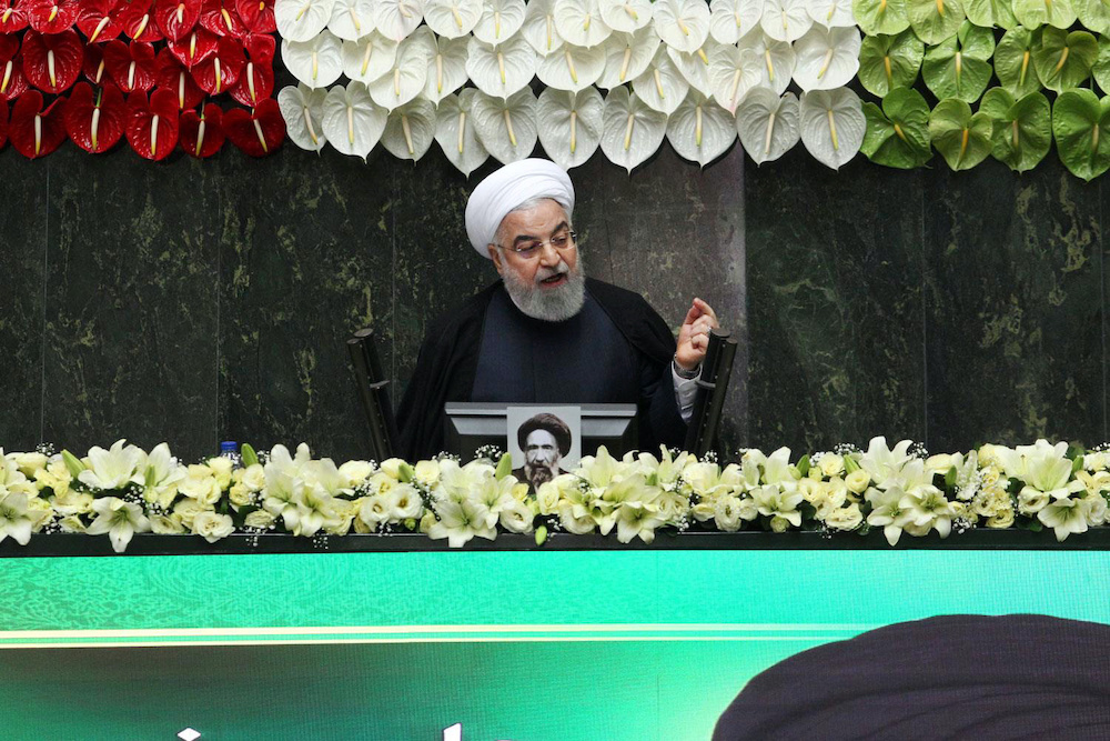 Iranian President Hassan Rouhani speaks during the opening ceremony of Iranu00e2u20acu2122s 11th parliament, as the spread of the coronavirus disease continues, in Tehran, Iran, May 27, 2020. u00e2u20acu201d Reuters pic