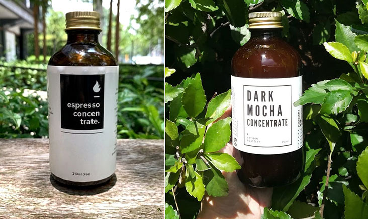 Coffee and dark mocha concentrate for home baristas – Pictures courtesy of Three Little Birds