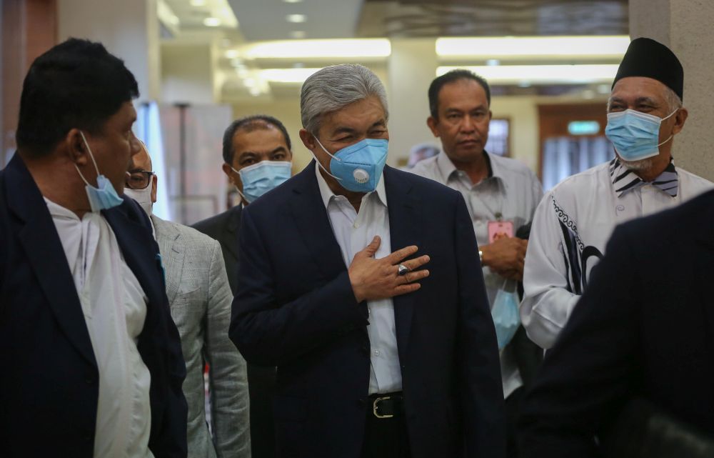 Datuk Seri Ahmad Zahid Hamidi is pictured at the Kuala Lumpur High Court June 17, 2020. — Picture by Yusof Mat Isa