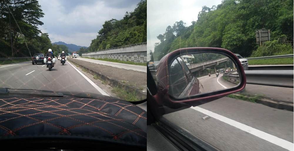 The policemen cleared the way for Athirah and her sister through traffic. u00e2u20acu201d Pictures via Facebook/Nor Athirah Adnan