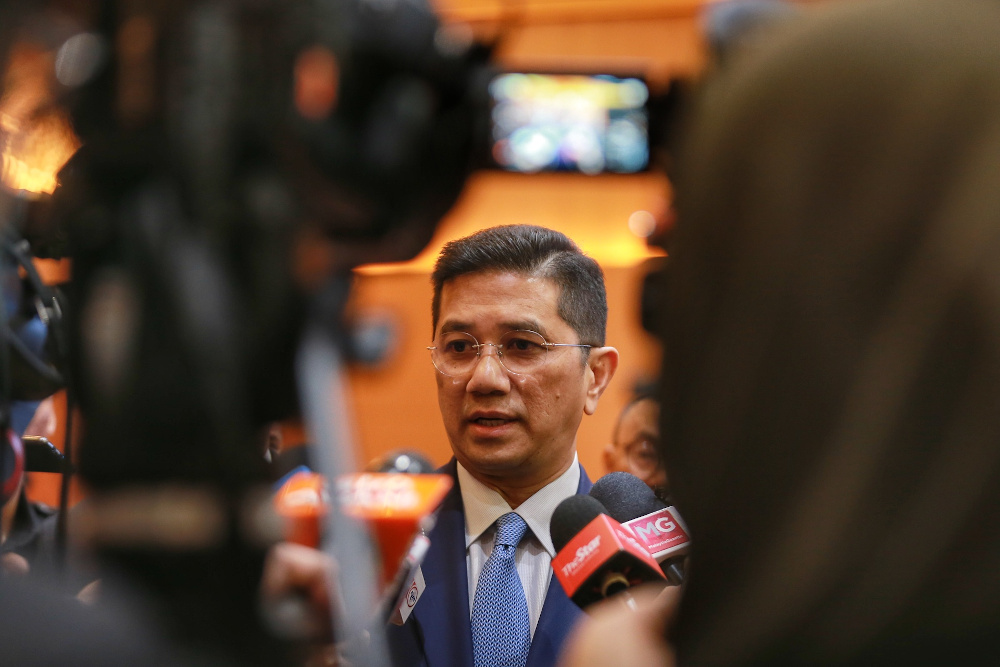 Senior Minister for Economy and the Minister of International Trade and Industry Datuk Seri Azmin Ali speaks to reporters during Mitiu00e2u20acu2122s Excellent Award Ceremony, June 17, 2020. u00e2u20acu201d Picture by Ahmad Zamzahuri