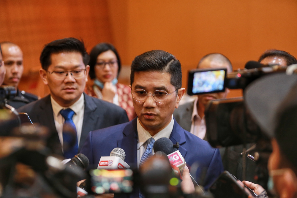 Senior Minister for Economy and the Minister of International Trade and Industry Datuk Seri Azmin Ali speaks to reporters during Mitiu00e2u20acu2122s Excellent Award Ceremony, June 17, 2020. u00e2u20acu201d Picture by Ahmad Zamzahuri