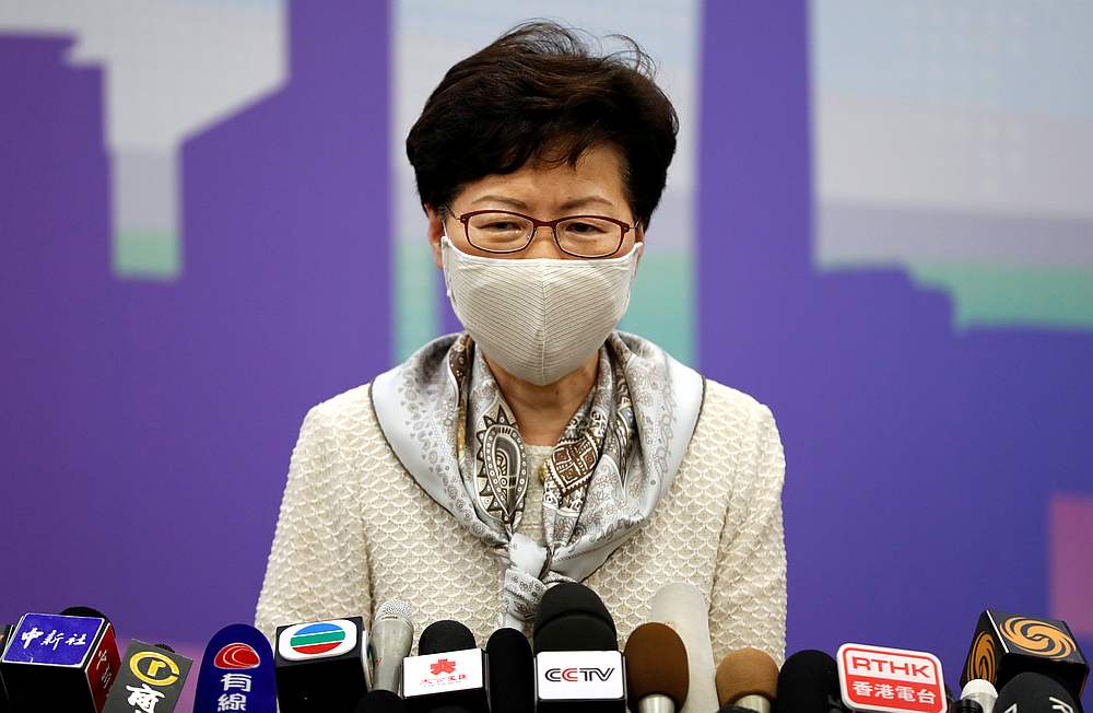 Hong Kong Chief Executive Carrie Lam, wearing a face mask following the Covid-19 outbreak, holds a news conference in Beijing, China June 3, 2020. u00e2u20acu201d Reuters pic