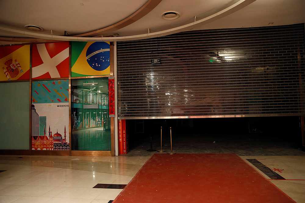 A closed supermarket selling imported products is seen inside an empty shopping mall following a new outbreak of Covid-19 in Beijing, China June 18, 2020. u00e2u20acu201d Reuters pic