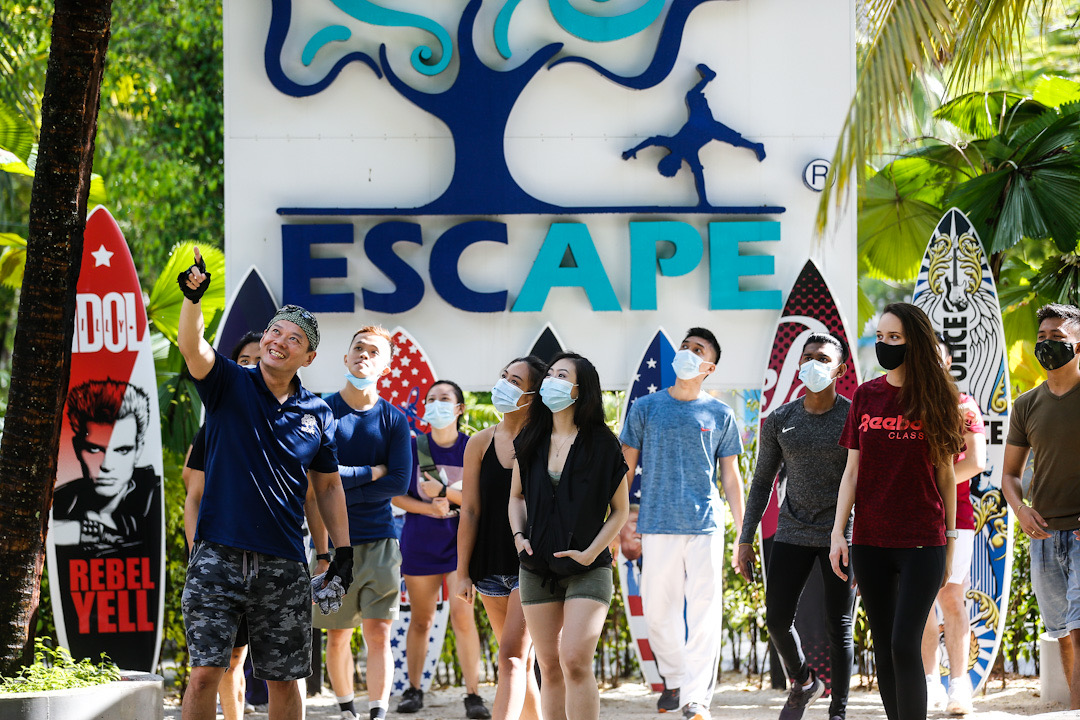 Local tourists wearing face masks are pictured at the Escape Theme Park in George Town June 16, 2020. u00e2u20acu201d Picture by Sayuti Zainudin