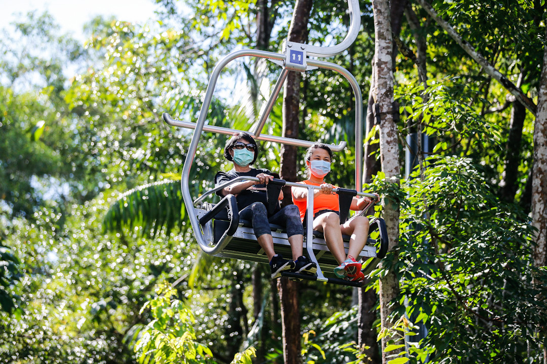 Local tourists enjoy their cable car ride at the Escape Theme Park in George Town June 16, 2020. u00e2u20acu201d Picture by Sayuti Zainudin
