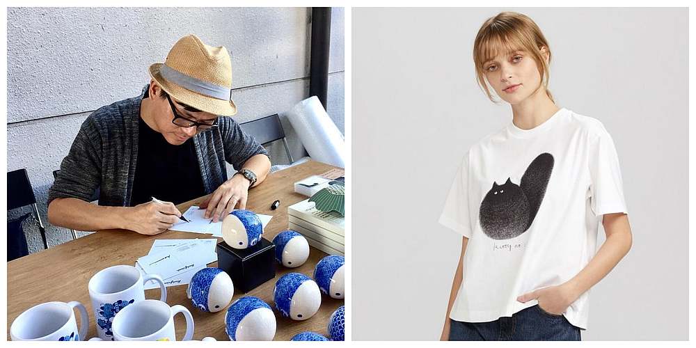 Fong (left) says the collaboration is another great achievement to add to his career as an artist. u00e2u20acu201d Pictures from Uniqlo Malaysia and Instagram/Kamwei Fong