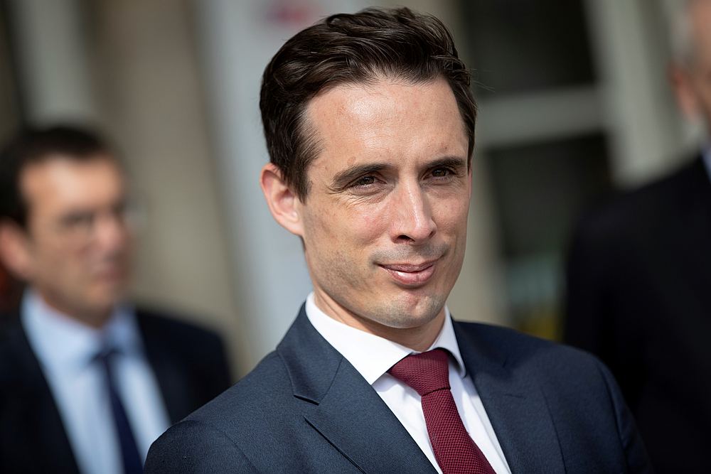 French Junior Minister for Transports Jean-Baptiste Djebbari looks on outside the Gare de l'Est train station in Paris, France May 10, 2020. u00e2u20acu201d Thomas Samson/Pool pic via Reuters