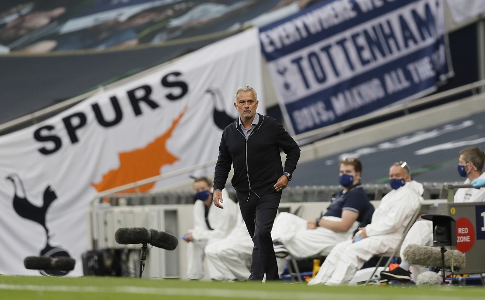 Tottenham Hotspur manager Jose Mourinho reacts during the match against West Ham United June 24, 2020. u00e2u20acu2022 Reuters pic