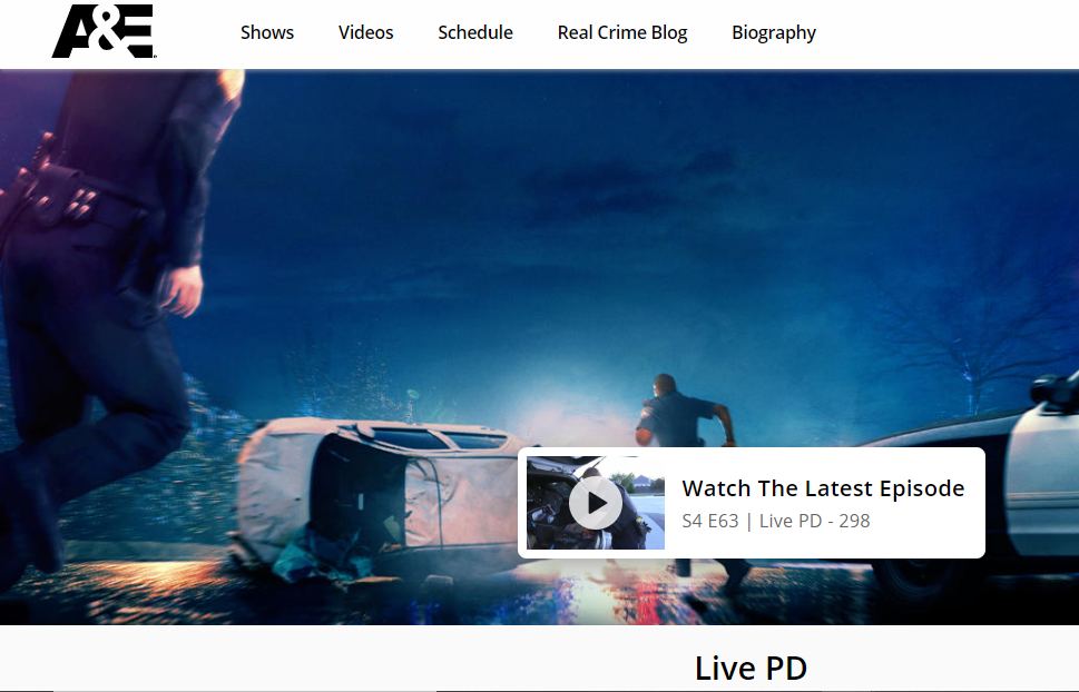 Screengrab from the website aetv.com/shows/live-pd.