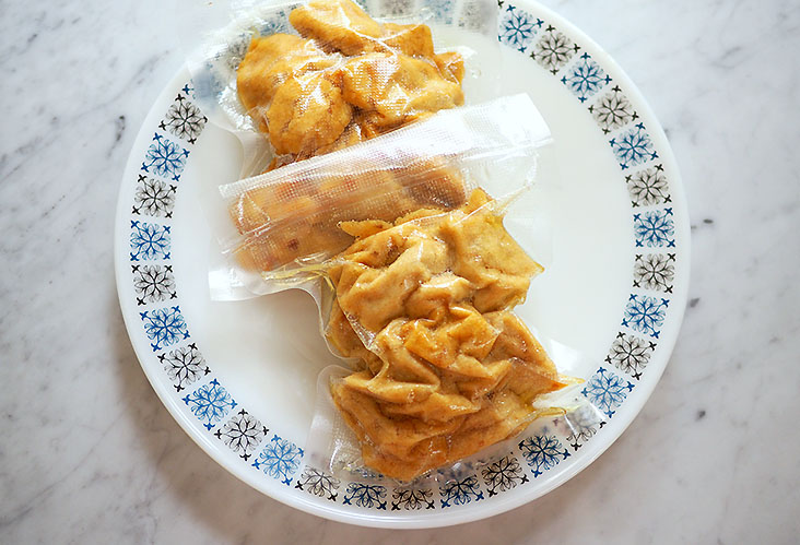 For the tofu fish balls, these are deep fried and sealed in plastic bags.
