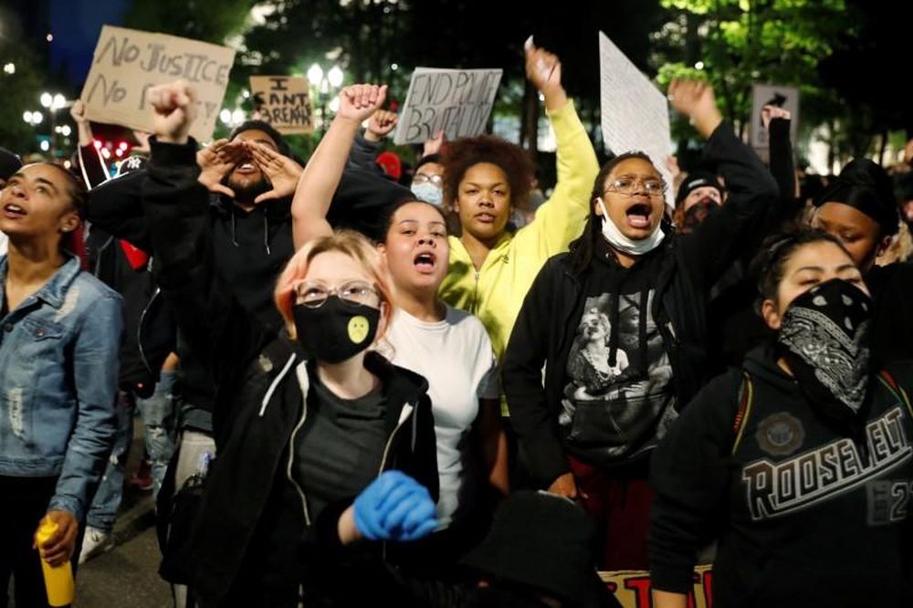 Protesters rally against the death in Minneapolis police custody of George Floyd, in Portland, Oregon, US May 31, 2020. u00e2u20acu201d Reuters pic