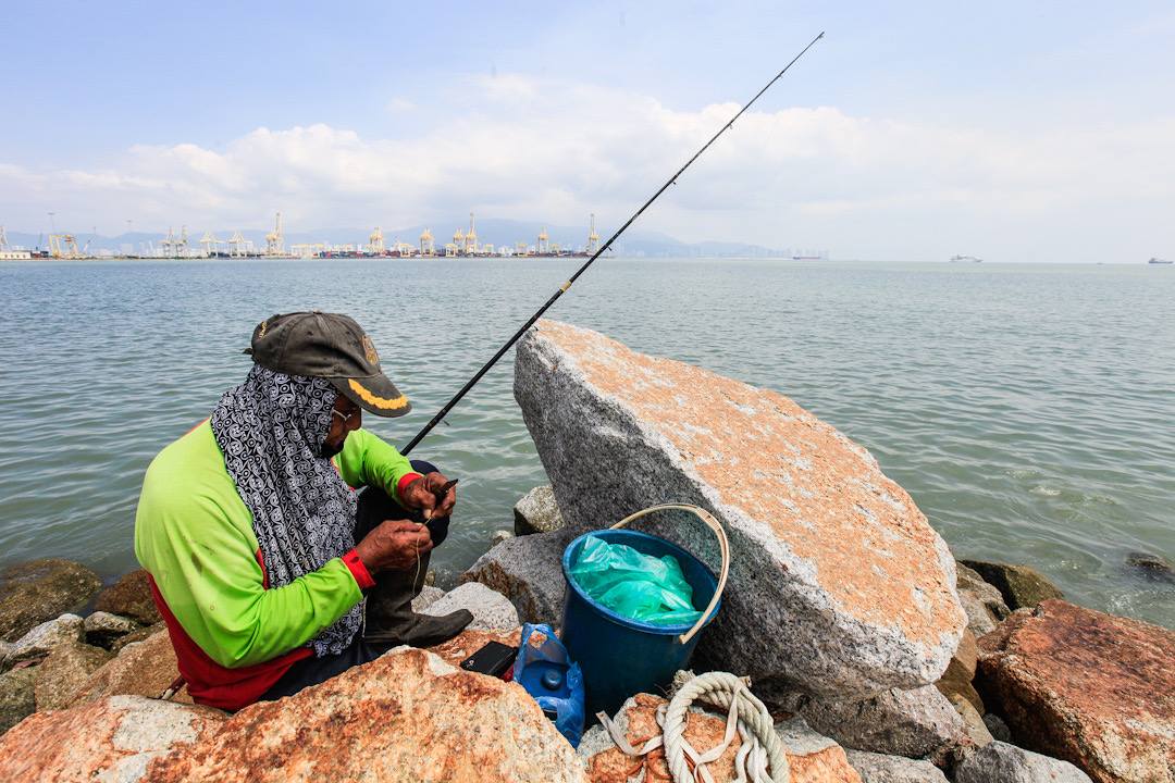 A man is seen fishing by the coast in Bagan Ajam June 17, 2020. u00e2u20acu201d Picture by Sayuti Zainudin
