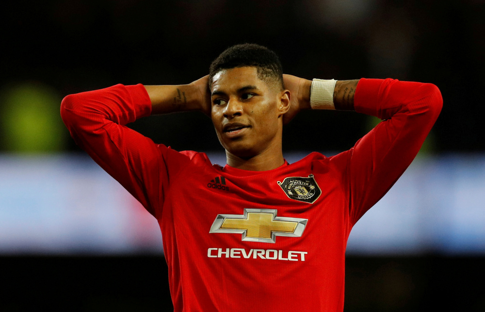 Manchester Unitedu00e2u20acu2122s Marcus Rashford reacts during the Premier League match against Manchester City at Etihad Stadium, Manchester December 7, 2019. u00e2u20acu201d Reuters pic