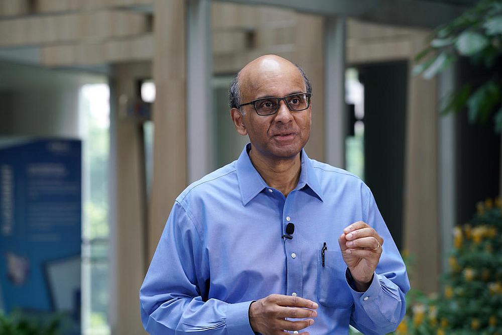 Singapore Senior Minister Tharman Shanmugaratnam speaking during a national broadcast on June 17, 2020. u00e2u20acu201d Picture courtesy of Singapore Ministry of Communications and Information via TODAY