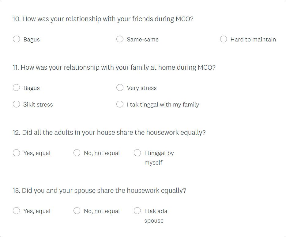 Sample questions and the friendly tone of the multiple-choice answers. — Picture courtesy of Think City