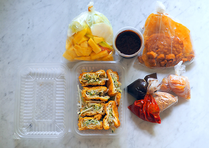 All the items are separated into different bags.