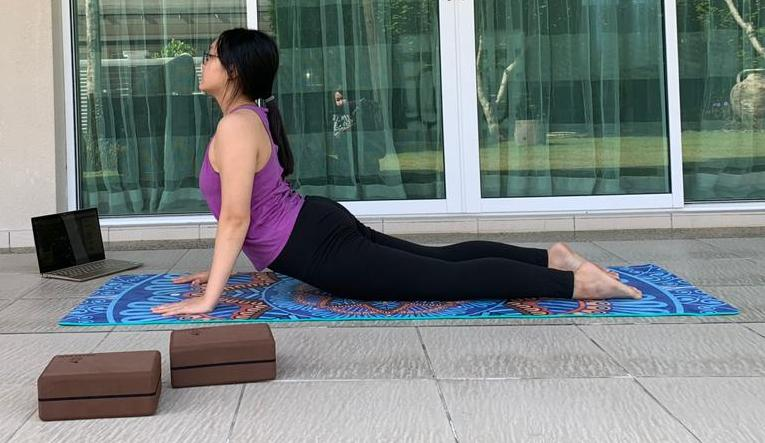 Natalie Chan participating in the virtual yoga fundraising event in aid of Perak Women for Women, an organisation that assists abused women. u00e2u20acu201d Picture courtesy of Natalie Chan