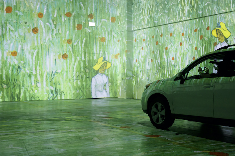 People take photos from their car as they experience a drive-in immersive Vincent Van Gogh art exhibit in Toronto, Ontario July 3, 2020. u00e2u20acu201d AFP pic