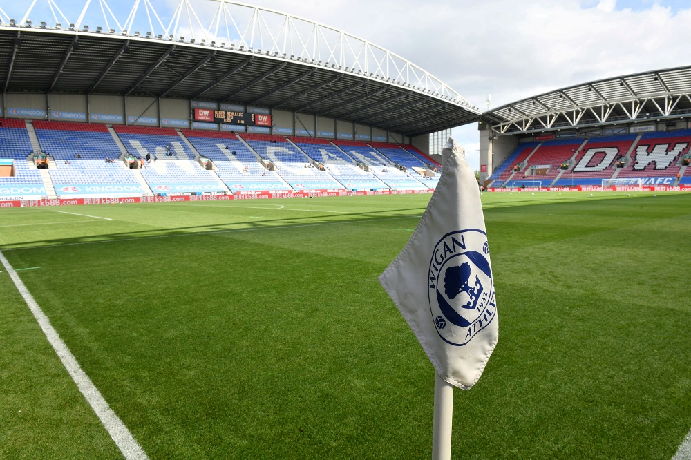 General view inside the stadium before the match between Wigan Aathletic and Leeds United at the DW Stadium in Wigan August 17, 2019. u00e2u20acu201d Action Images via Reuters