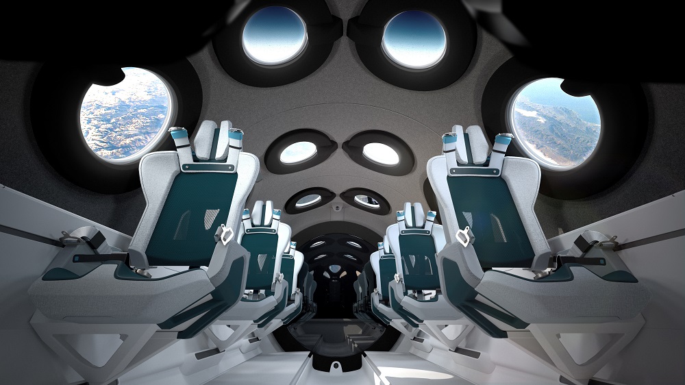 The interior cabin of billionaire Richard Branson's space tourism firm Virgin Galactic's SpaceShipTwo is seen in an artist's rendition released July 28, 2020. u00e2u20acu201d Picture by Virgin Galactic/Handout via Reuters