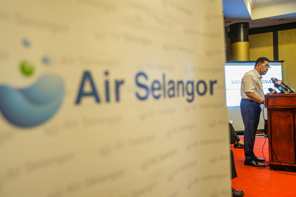 Pengurusan Air Selangor Sdn Bhd head of operations Abas Abdullah speaks during a press conference on the temporary shutdown for essential improvement works at Bukit Kiara Equestrian & Country Resort July 6, 2020. u00e2u20acu201d Picture by Hari Anggara