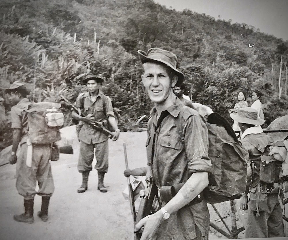 Lt. Peter Julius and his men setting out on patrol, from Fort Telanok, Perak in July, 1957. — Picture courtesy of Peter Julius 