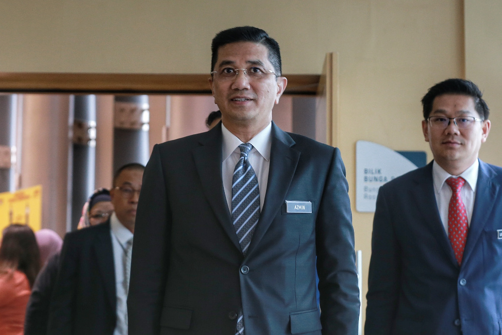 Senior Minister cum Miti Minister Datuk Seri Mohamed Azmin Ali attends the ISO 37001:2016: Anti-Bribery Management System certificate presentation ceremony at the Menara Miti July 8, 2020. u00e2u20acu201d Picture by Ahmad Zamzahuri
